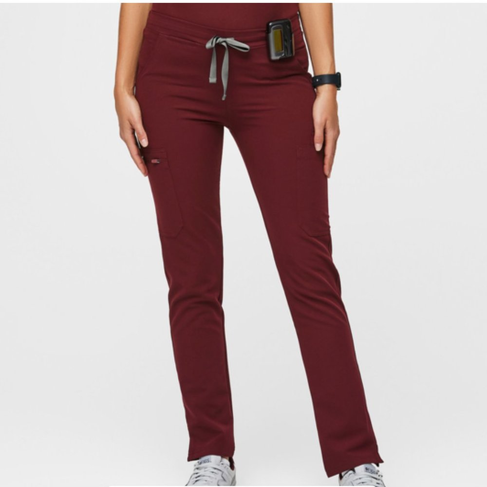 NWT Figs Yola Skinny Scrub Pants Small (tall) Burgundy